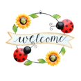 thumbnail image 2 of Cartel de bienvenida de la puerta Hierro Fundido Letrero De Bienvenida Pared Jardín Hogar Colgante Aro Guirnalda Colgante Mariquita Magideal Cartel de bienvenida de la puerta, 2 of 7