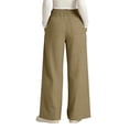 thumbnail image 6 of Summer Linen Pants for Women Wide Leg Beach Pant Elastic Waist Lightweight Casual Flowy Lounge Trousers with Pocket, L, 6 of 7