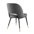 thumbnail image 6 of Modway Rouse Performance Velvet Dining Side Chair in Charcoal, 6 of 8