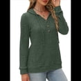 thumbnail image 2 of Sudadera con Capucha de Moda para Mujer, de Larga y Cuello en V, Informal, para Otoño e Invierno. Verde XL, 2 of 7