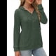 thumbnail image 2 of Sudadera con Capucha de Moda para Mujer, de Larga y Cuello en V, Informal, para Otoño e Invierno. Verde L, 2 of 7