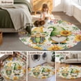 thumbnail image 5 of Round Area Rug 6 Ft, Sunflowers Washable Non-Slip Circle Carpet for Living Room/Bedroom, Spring Gnomes Hydrangea Daisy Botanical Beige Low-Profile Indoor Mats Collection Rugs for Residential, 5 of 7