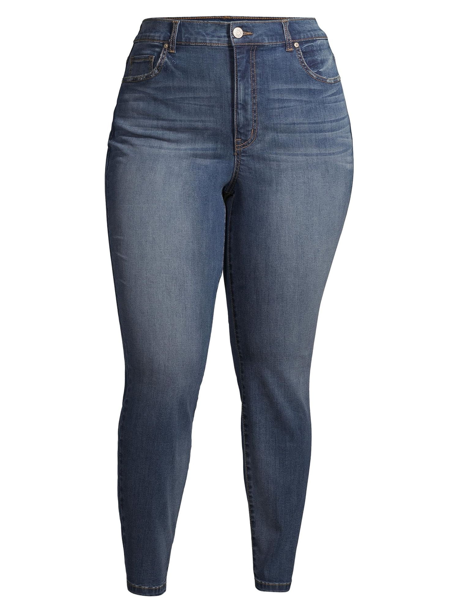 Terra & Sky Women's Plus Size Skinny Jeans, Regular and Petite