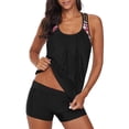 thumbnail image 3 of Traje de baño de dos piezas con tiras en la espalda y estampado conservador para mujer Traje de baño Fridja  nalpqowj55592, 3 of 7