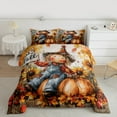 thumbnail image 2 of Manfei Western Farmhouse Screcrow Bedding Comforter Set,Orange Pumpkin Maples Twin Comforter Sets,Hello Fall Bedding Set For Child,Ultra Soft Home Decor Reversible,2 Pieces, 2 of 8