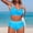 Blue, variant on High Waisted Bikini Sets Sporty Two Piece Swimsuits Cross Back Color Block Cheeky High Cut Bathing Suits