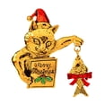 thumbnail image 2 of Broche de Navidad Strade Fareast Limited con diseño de gato pescador Oro, 2 of 8