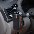 thumbnail image 1 of Graflsoa LED Illuminated Carbon Fiber Car Ashtray with Hanging Hook, Fireproof Design, Night Light Feature, and Battery Included - Black, 1 of 7