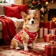 thumbnail image 5 of huayou Christmas Pet Sleeveless Vest, Santa Hat & Snowflake Printed Dog Cat Tank Top, Holiday Warm Clothes for Small Medium Pets, M Size, 5 of 7