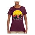thumbnail image 2 of Wild Bobby Sunset Silhoutte Unicorn and Sasquatch Women Graphic Tee, 2 of 6