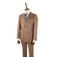 thumbnail image 5 of Double Breasted Suit, Light Brown Double Button Woven Fabric Men's Stylish Suit, 5 of 5