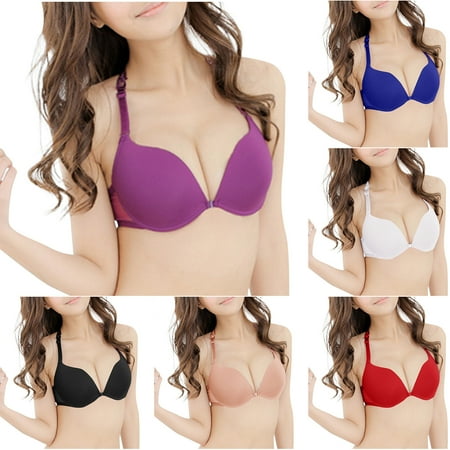 Mrasaso Fall Savings! Built in Bra Tank Tops for Women Women Cotton Bra Women s Solid Color Backless Sexy Seamless Push-Up Shaped Beautiful Back Bra for Everyday Use(1pc Bra) Beige|L