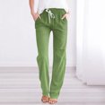 thumbnail image 2 of YDLCAFD Women's Spring And Gradient Color Lace Up Pocket Loose Wide Legged Cropped Casual Pants (2), 2 of 4