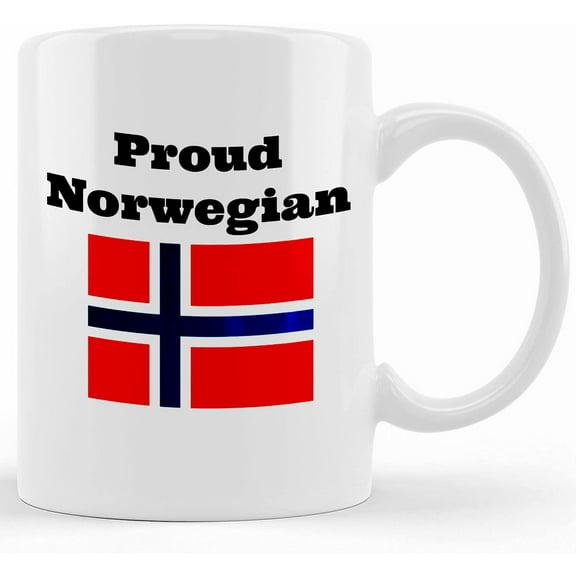 Proud Norwegian. Gift Mug For Dad, Mom, Father's Day Or Mother's Day. For Your Boss, Coworker, Husband Or Wife, Ceramic Novelty Coffee Mug, Tea Cup, Gift Present For Birthday, Christmas