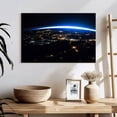 thumbnail image 3 of Elephant Stock Earth Night Glory Wall Art - Horizontal Canvas Wall Art - Living Room Wall Decor - Astronomy & Space Canvas - Black And Blue Decor By Nasa - 24" x 16", 3 of 8