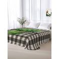thumbnail image 5 of Plaid Black, King Size Flat Sheet, Wrinkleproof & Fadeproof Cooling Flat Bed Sheet Only, St. Patrick's Day Green Botanical Plant Breathable Soft Bedding Top Sheets 105 x 98 Inches, 5 of 8