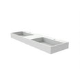 thumbnail image 3 of Juniper 60" Solid Surface Stone Double Basin Bathroom Sink in White Marble, 3 of 6