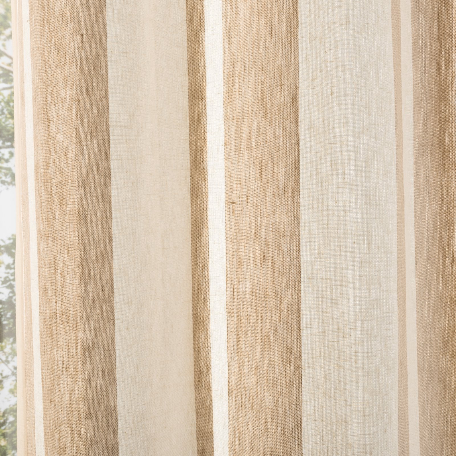 SAFAVIEH Vari Grommet Curtain Panel, 52" x 84", Natural/White Stripe
