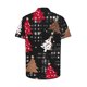 thumbnail image 5 of Blusa y camisa de manga corta con cuello vuelto para hombre Camisa de manga corta con estampado navideño para hombre Tops casuales con cuello vuelto Camisa Blusa Tops para hombre, 5 of 5