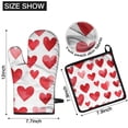 thumbnail image 6 of Valentine's Day Heart Pattern Kitchen Oven Mitt and Pot Holder Sets 2 Pcs for Baking, Cooking and Grilling, Heat Resistant Up To 392 °F, 6 of 7