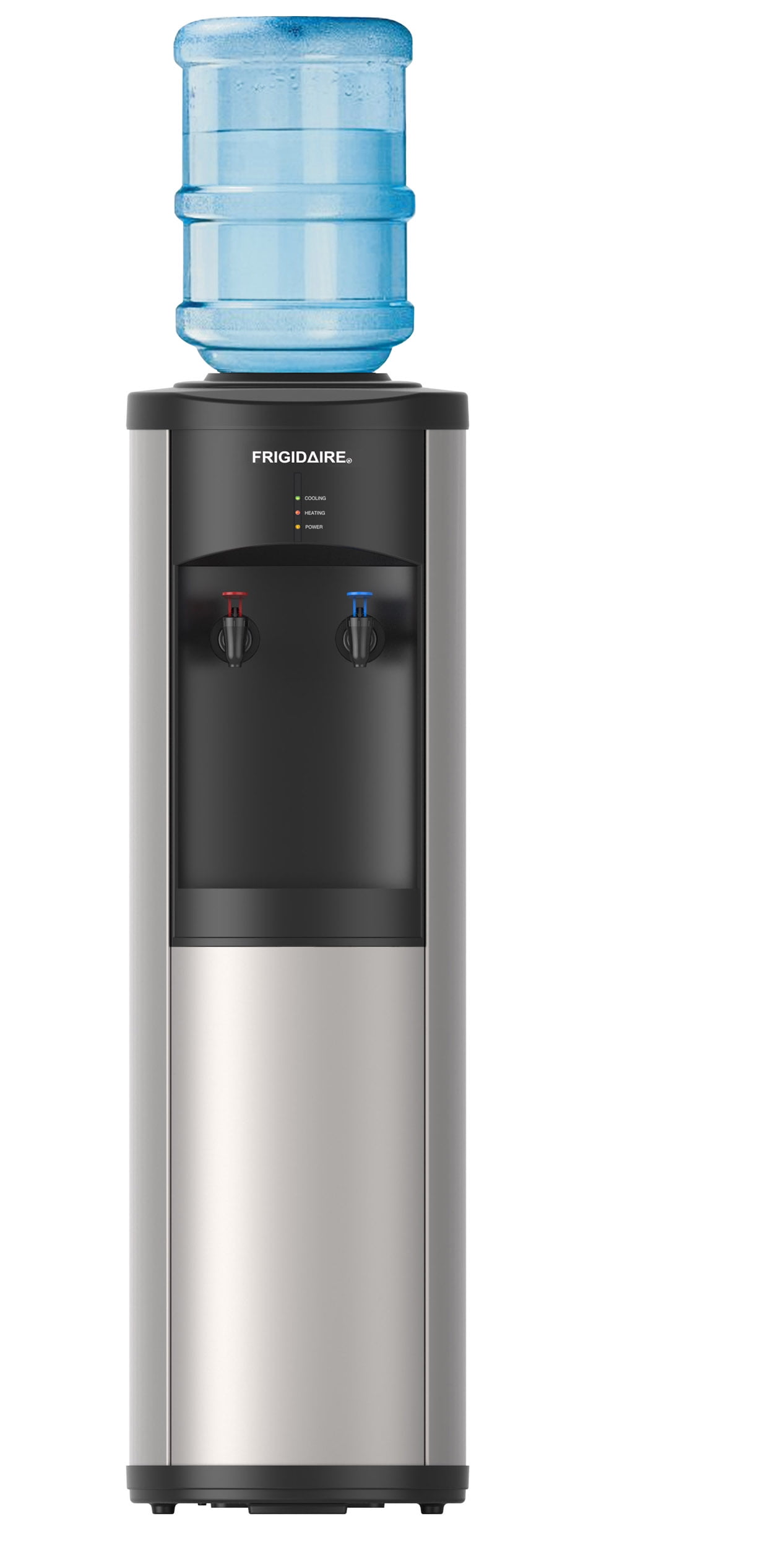 Frigidaire Top Load Hot & Cold Water Cooler Dispenser, Fits 3 and 5 Gallon Bottles, Stainless Steel