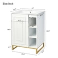 thumbnail image 2 of Harper & Bright Designs 24" White Bathroom Vanity Sink Combo for Small Space, Modern Vanity with Ceramic Basin, Gold Legs and Semi-open Storage(Faucet Not Included), 2 of 16