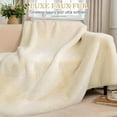 thumbnail image 2 of SHANNA Luxury Soft Throw Blanket, Thick Faux Fur 800GSM Fluffy Blankets for Couch, Sofa, Bed, Cozy Warm Throw Blanket for All Seasons,White, 52''x63'', 2 of 7