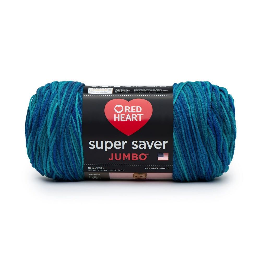 Red Heart Super Saver Jumbo Yarn, Macaw, 10oz(238g), Medium, Acrylic