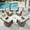 Beige, variant on PARKWELL Outdoor Swivel Glider Set of 4,Patio 360° Swivel Rocker Lounge Chair,All-Weather Wicker Cushioned Swivel Rocking Chairs for Patio Porch Pool,Brown/Gray