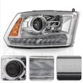 thumbnail image 4 of 2013-2015 Ram 1500 2500 w/ Chrome Trim Projector Headlight Headlamp - Passenger, 4 of 7