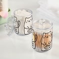 thumbnail image 2 of Yayeee 2 Pack Qtip Holder Bathroom Cotton Swab Canister with Lid Clear Dispenser Set, White Chubby Cat, 2 of 6