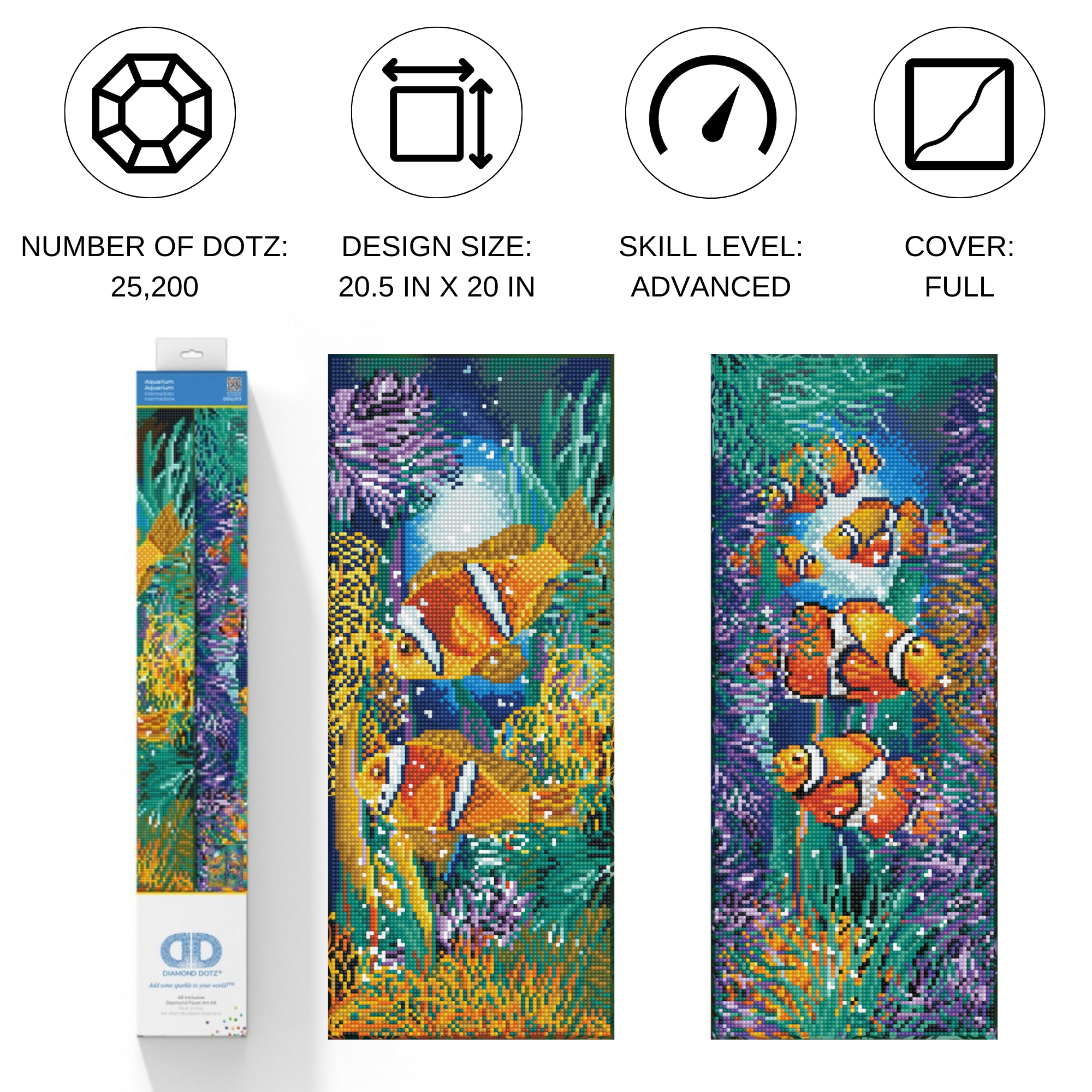 Diamond Dotz Aquarium Diamond Painting Kits for Adults - Diamond Art Kits a Relaxing Creative Craft Kit with Dotz Gems 20.5x20