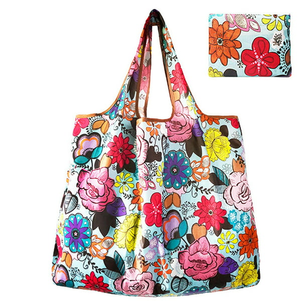 Reusable Folding Bags Large Grocery Totes Recycle Washable Vintage ...