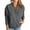 Grey, variant on Women Zip Up Long Sleeve Casual Solid Color Loose Sweatshirts Jackets Outwear with Pockets