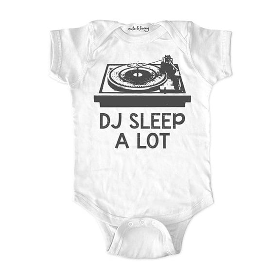 DJ Sleep A Lot - wallsparks cute & funny Brand - baby one piece bodysuit - Great baby shower gift!