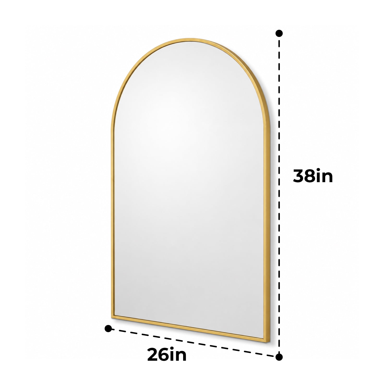 Alvantor Arched Metal Framed Wall Mirror for Vanity or Bathroom