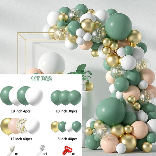 117PCS Beans Green Avocadoes Balloons Chain Set Birthday Party Wedding Decoration Latexs Balloons