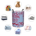 thumbnail image 4 of ZICANCN Laundry Basket Organizer, Tiger Art Pattern Blue Red Collapsible Hamper for Bathroom Bedroom Laundry Room, Small Size, 4 of 7