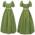 thumbnail image 2 of SNKSDGM Flower Girl Dresses Plus Size Big Girls Regency Dresses Ruffled Classical Puff Sleeve Empire Waist Dress Belt Gown 17-18 Years Girls Dresses Size 8, 2 of 4