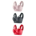 thumbnail image 1 of DPTALR 3PC Women Without Underwire Underwear Thin Lace Solid Color Push-up Adjustment Bra, 1 of 2