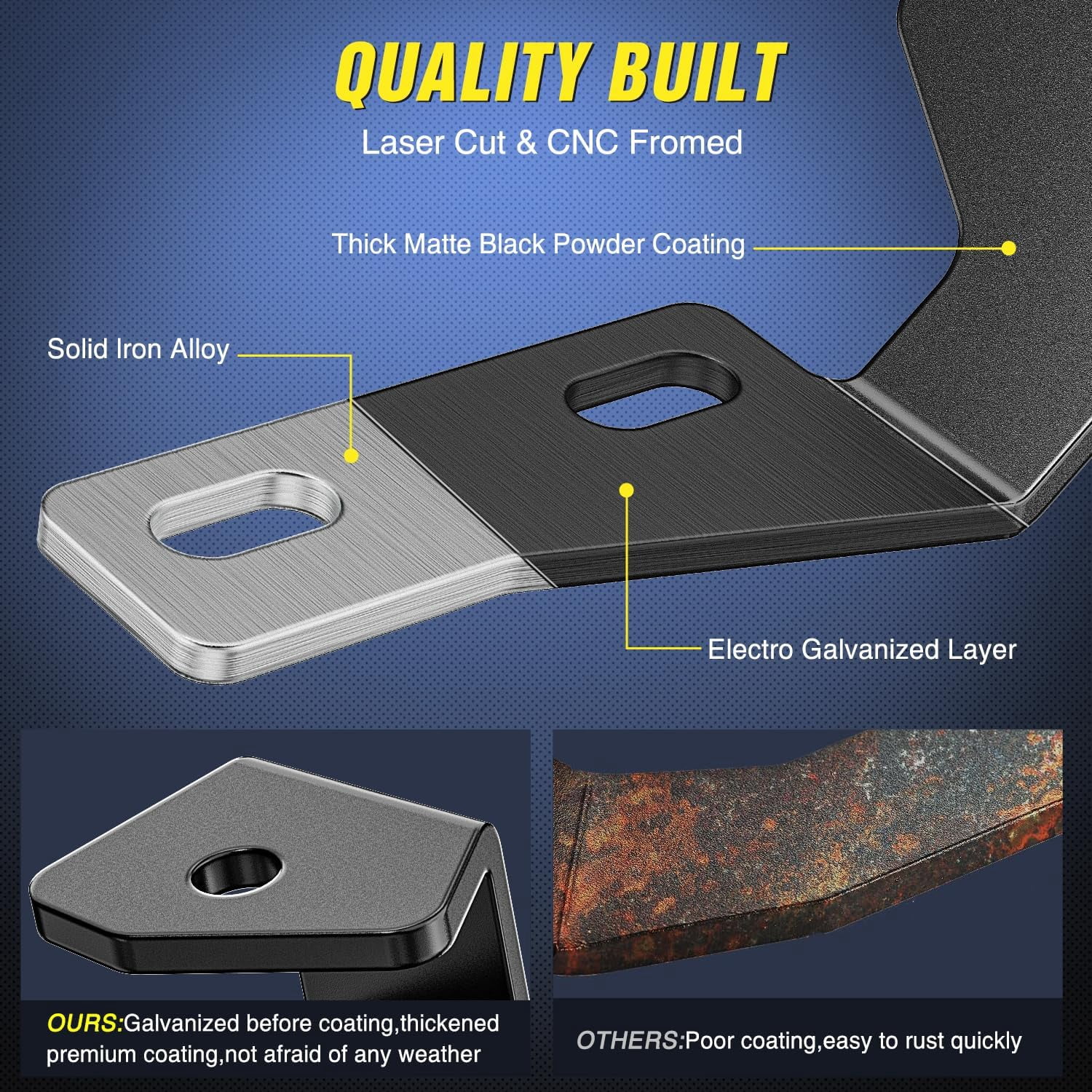 Hood Hinge Ditch Light Mount Brackets for Auxiliary off Road LED Work Light Pods Compatible with Toyota Tundra 2014-2021