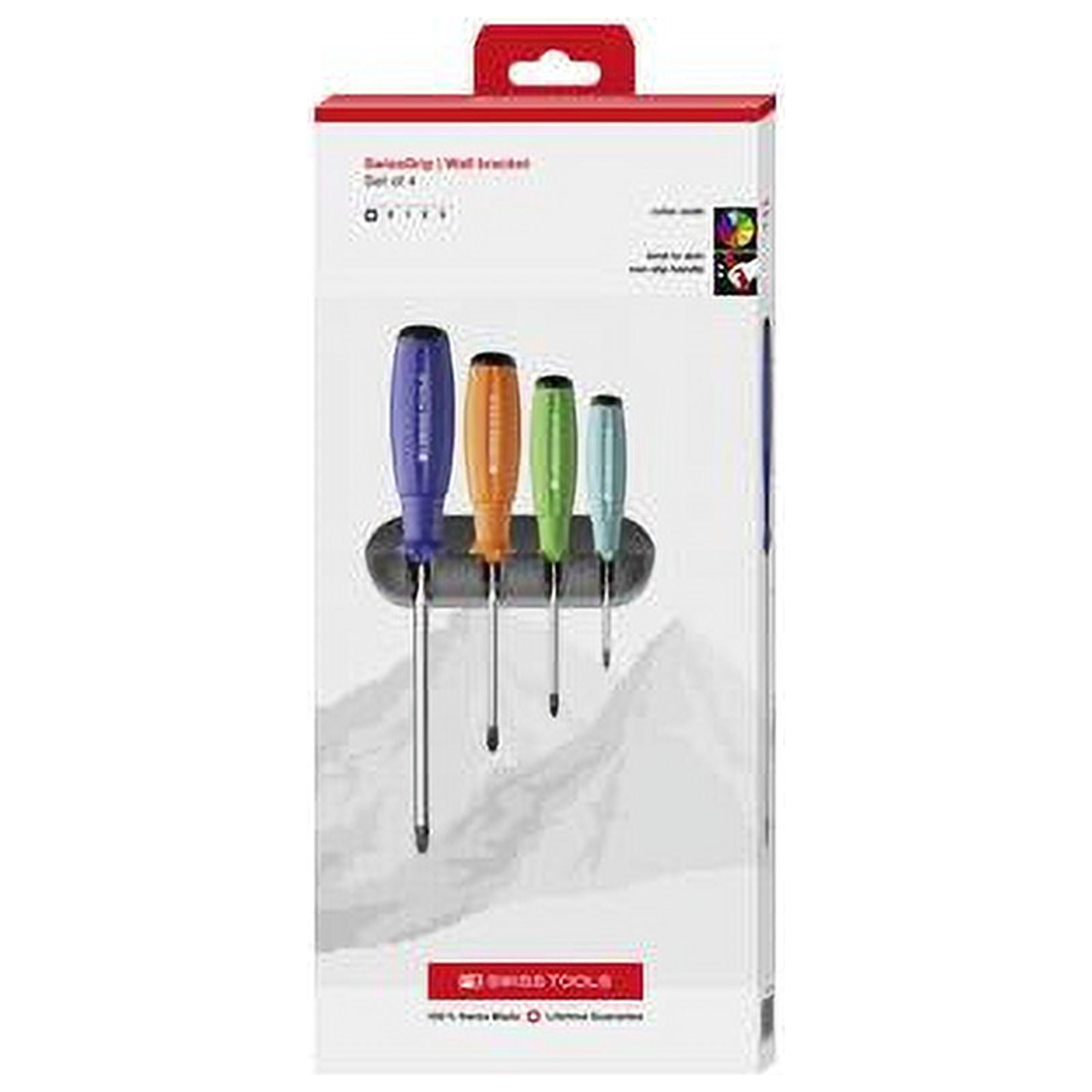 PB Swiss Tools PB 8242.RB CBB Rainbow SwissGrip Screwdriver Set, Phillips