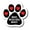 Black-Red - who rescued?, variant on Magnet Me Up Who Rescued Who? Pawprint Magnet Decal, 5 Inch, Vinyl Automotive Magnet