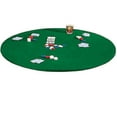 thumbnail image 1 of Round Gaming Table Cover Form Fitting Table Cloth Elastic Fit Felt Poker Table Cover Protector, 1 of 5