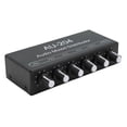 thumbnail image 1 of Stereo Sound  Mixer, Headphone  Mixer Aluminium Alloy Black 2 In 4 Out 3.5mm Interface  For Studio For Stage, 1 of 8