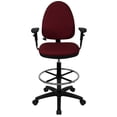 thumbnail image 5 of Flash Furniture Mid-Back Burgundy Fabric Multifunction Ergonomic Drafting Chair with Adjustable Lumbar Support and Adjustable Arms, 5 of 5