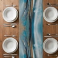 thumbnail image 6 of Turquoise Ombre Table Runner - 36 Inch Long, Kitchen Dining Table Runner Dresser Scarves, Brown Abstract Modern Gradient Retro Art Farmhouse Decor for Coffee Tables Wedding Party Banquet, 6 of 8