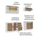 thumbnail image 4 of Cocina Integral con Tarja 200cm Glamy Madesa 09 BlancoMarron, 4 of 10