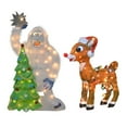 thumbnail image 1 of ProductWorks 24 In Rudolph & 32 In Bumble and Holiday Tree Pre Lit Decor, 1 of 12