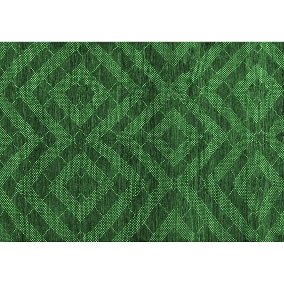 Ahgly Company Indoor Rectangle Abstract Emerald Green Modern Area Rugs, 6' x 9'